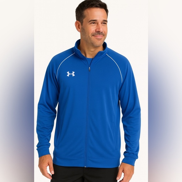 Under Armour Men’s XL Blue Full Zip Jacket All Season Gear Piping Trim Fleece - Picture 1 of 5